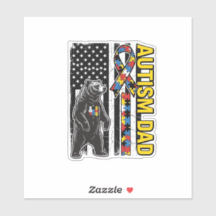 Autism Dad Bear Flag Awareness Shirt Design_1