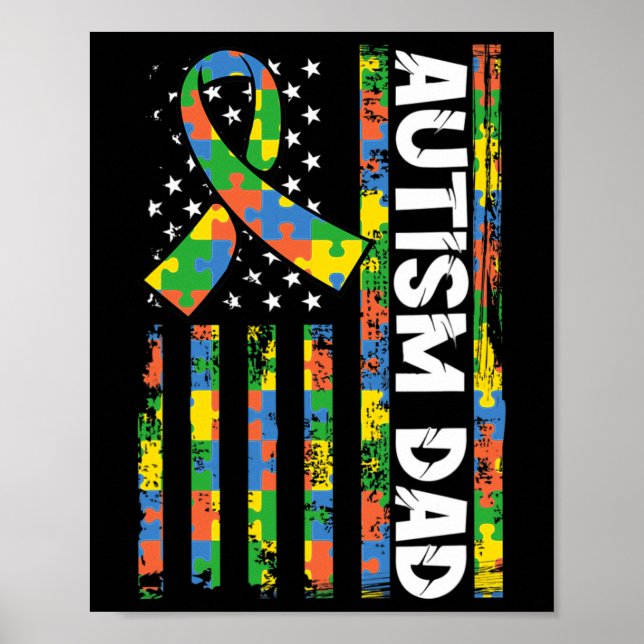 Autism Dad Disabilities Month Disabilities Awarene Poster (Front)