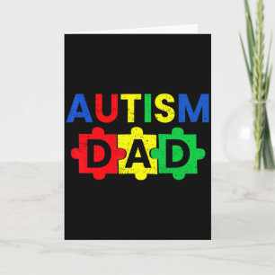 Autism Dad Fathering Autism Support Awareness Mont Card