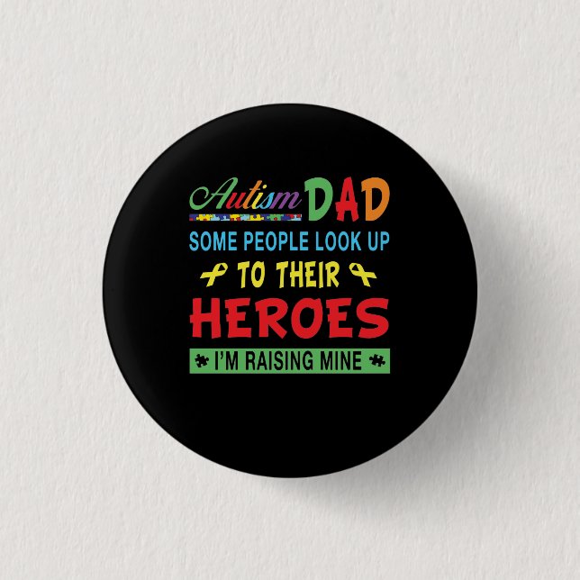Autism Dad Gift For Father 3 Cm Round Badge (Front)