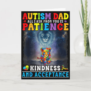 Autism Dad Lion Cub Galaxy Patience Kindness Accep Card