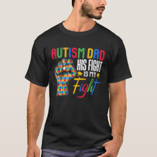 Autism Dad Puzzle Fist Autism Awareness Family Mat T-Shirt