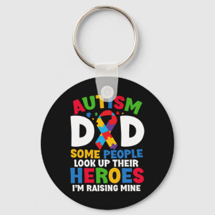 Autism Dad Puzzle Ribbon Proud Son Hero Autism Awa Key Ring
