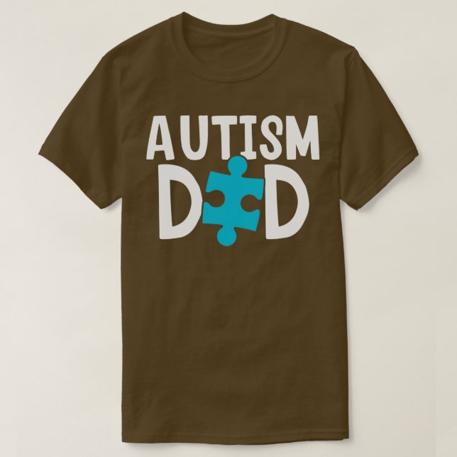 Autism Dad Shirt Autism Awareness Puzzle Piece Gea (Design Front)
