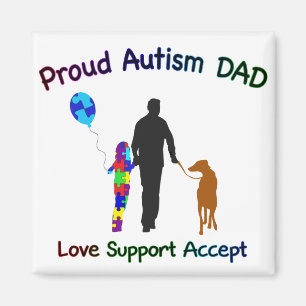 Autism Dad with Dog Magnet