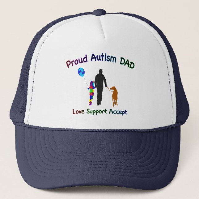Autism Dad with Dog Trucker Hat (Front)