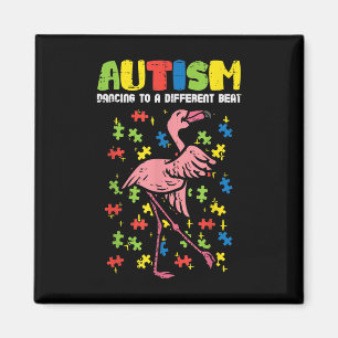 Autism Dancing Different Beat Flamingo Cute Magnet