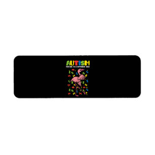 Autism Dancing Different Beat Flamingo Cute Return Address Label