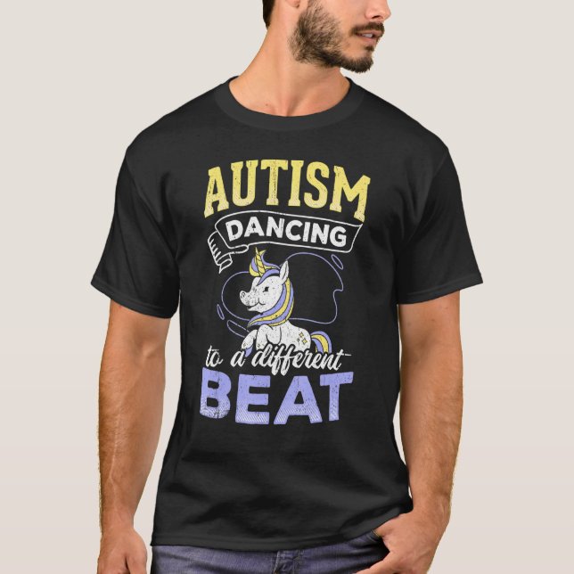 Autism Dancing To A Different Beat - Dancing Unico T-Shirt (Front)
