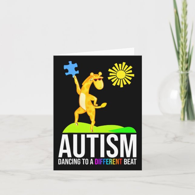 Autism Dancing To A Different Beat Fun Awareness G Card (Front)