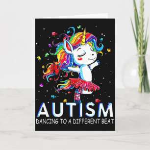 Autism Dancing To Be A Different Beat Unicorn Card