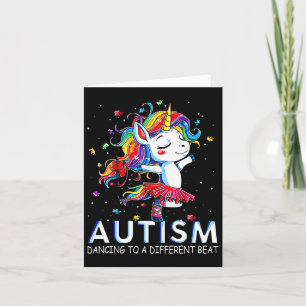 Autism Dancing To Be A Different Beat Unicorn Card