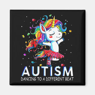 Autism Dancing To Be A Different Beat Unicorn Magnet