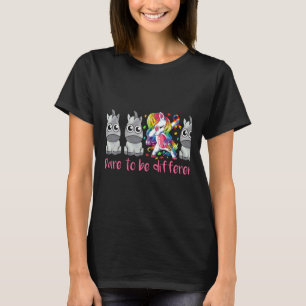 Autism Dare To Be Different Unicorn Dabbing T-Shirt