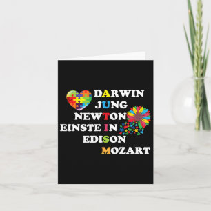 Autism Darwin Jung Newton Einste In Edison Mozart Card
