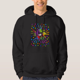 Autism Day Hands Colors Autism Awareness for Men W Hoodie