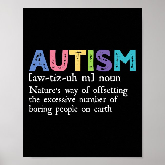 Autism Definition Autism Awareness Acceptance Gift Poster (Front)
