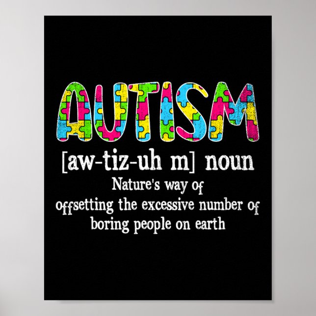 Autism Definition Autism Awareness Acceptance  Poster (Front)