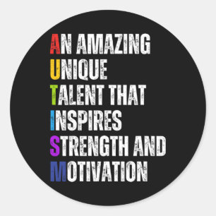 Autism Definition Autism Awareness Month Support I Classic Round Sticker