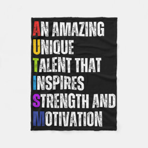 Autism Definition Autism Awareness Month Support I Fleece Blanket