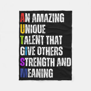 Autism Definition Autism Awareness Month Support I Fleece Blanket