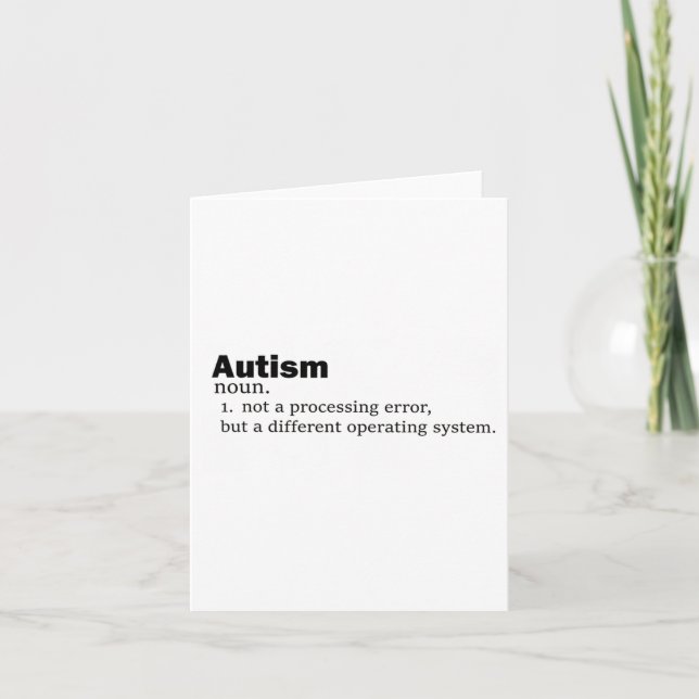 Autism Definition It's Not A Disability A Differen Card (Front)