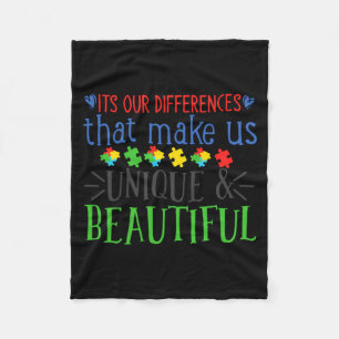 Autism Differences Autism Awareness Autism Speaks Fleece Blanket