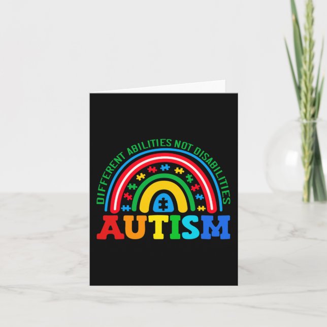 Autism Different abilities not disabilities Autism Card (Front)