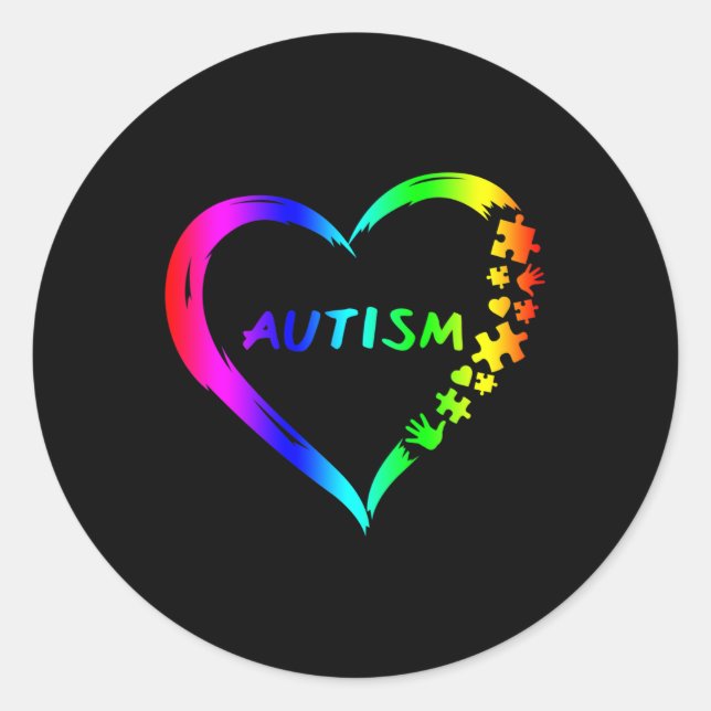 Autism Disabilities Awareness Month Support  Classic Round Sticker (Front)