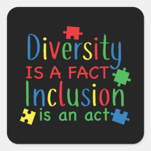 Autism Diversity Puzzle Print Square Sticker