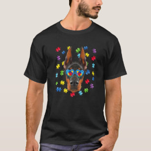 Autism Doberman Dog Puzzle Sunglasses Boys Kids T-Shirt