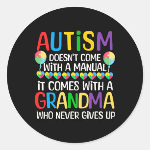 Autism Doesn't Come With A Manual Autism Awareness Classic Round Sticker