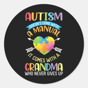Autism Doesn't Come With A Manual It Comes With A Classic Round Sticker