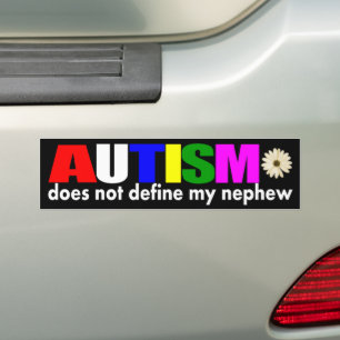 Autism doesn't define my nephew bumper sticker
