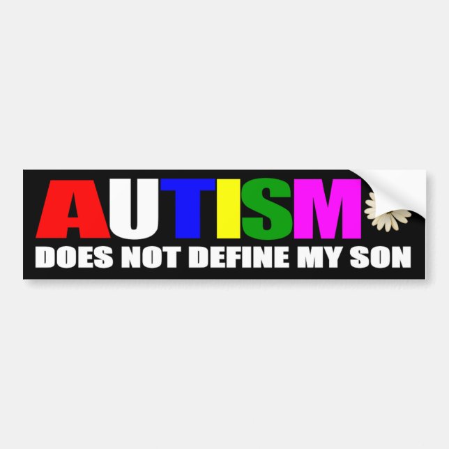 Autism doesn't define my son bumper sticker (Front)