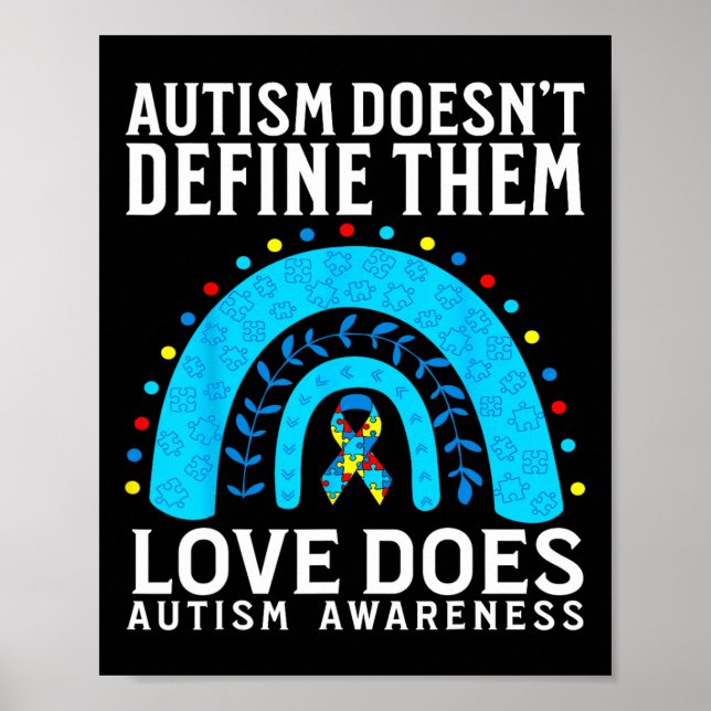 Autism Doesn't Define Them Love Does Autism Awaren Poster (Front)