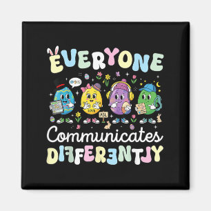 Autism Easter Bunny Everyone Communicates Magnet