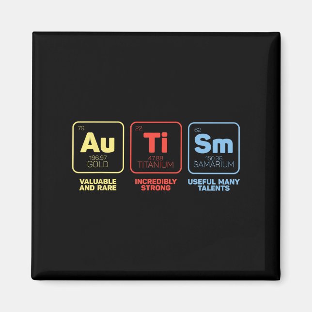 Autism Elements Awareness Month Autistic Kids Boys Magnet (Front)
