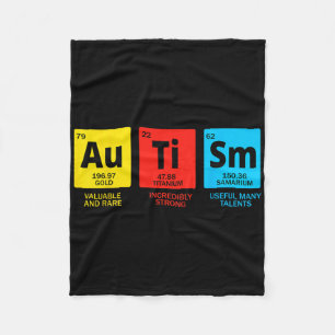 Autism Elements Periodic Table Asd Autism Awarenes Fleece Blanket
