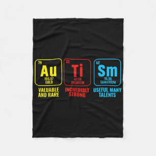 Autism Elements Periodic Table Awareness Asd  Fleece Blanket