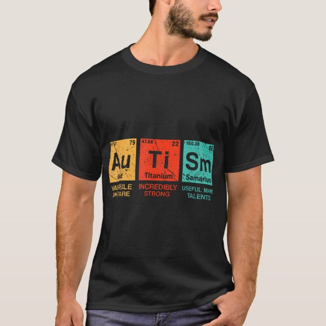 Autism Elements Periodic Table Awareness Asd Men  T-Shirt (Front)