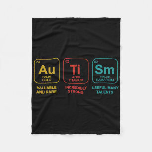 Autism Elements Periodic Table Awareness Asd Men W Fleece Blanket