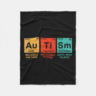 Autism Elements Periodic Table Awareness Asd Men W Fleece Blanket