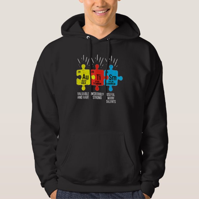 Autism Elements Periodic Table Awareness Asd Men W Hoodie (Front)