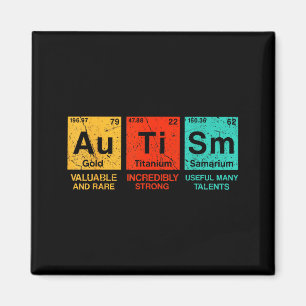 Autism Elements Periodic Table Awareness Asd Men W Magnet