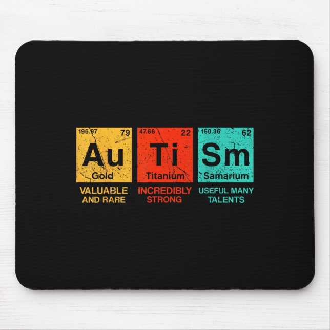 Autism Elements Periodic Table Awareness Asd Men W Mouse Pad (Front)