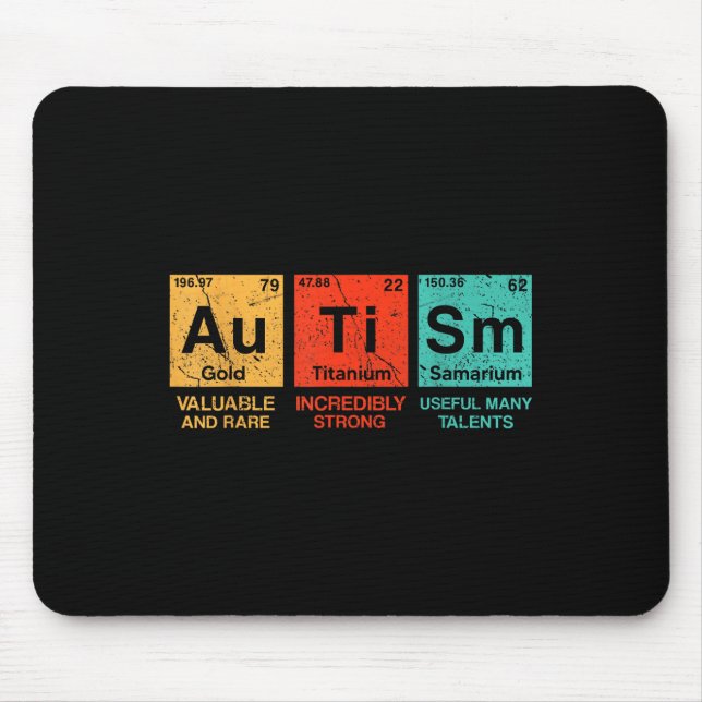 Autism Elements Periodic Table Awareness Asd Men W Mouse Pad (Front)