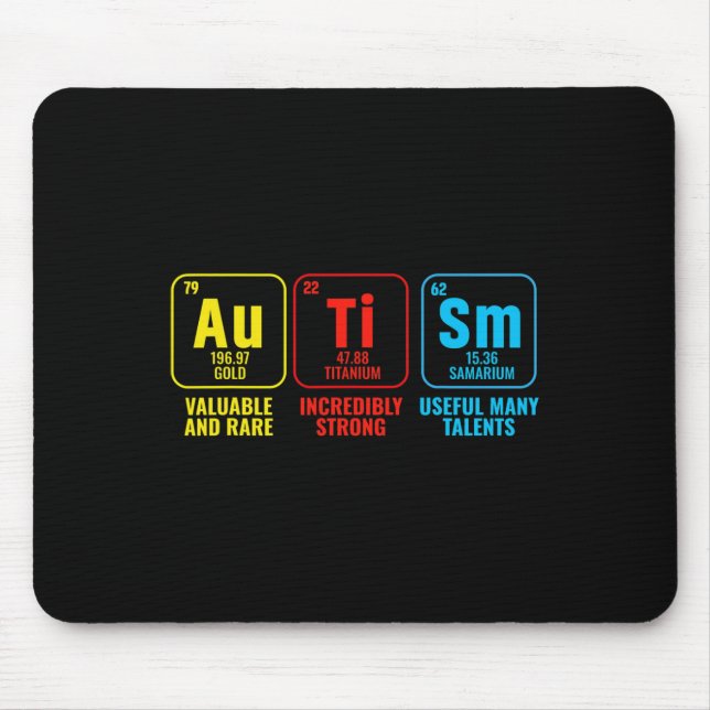 Autism Elements Periodic Table Awareness Asd Men W Mouse Pad (Front)