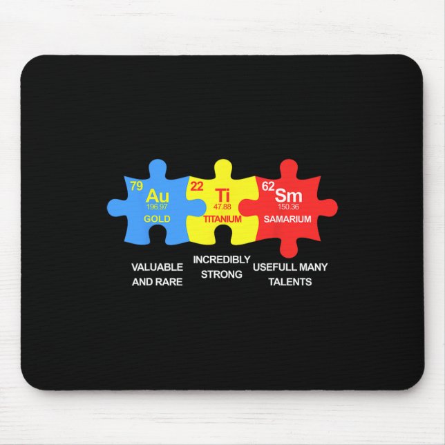 Autism Elements Periodic Table Awareness Asd Men W Mouse Pad (Front)
