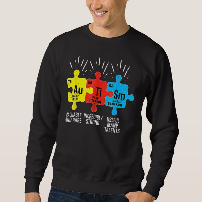 Autism Elements Periodic Table Awareness Asd Men W Sweatshirt (Front)